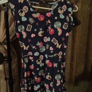 Children’s Place Blue Emoji Dress sz 16